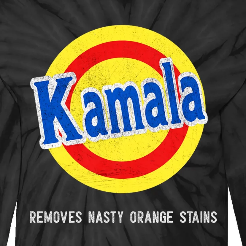 Vote Kamala Removes Nasty Orange Stains Funny Tie-Dye Long Sleeve Shirt