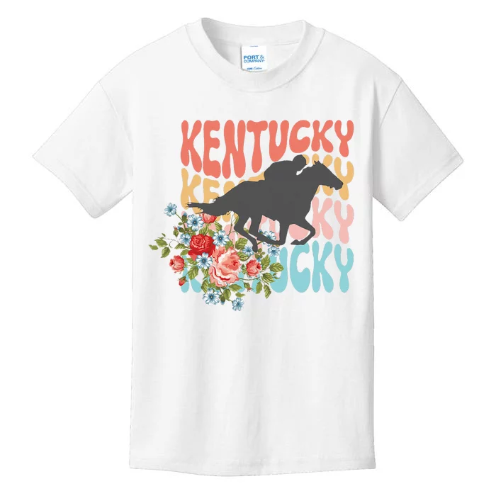 Vintage Kentucky Retro Horse Racing Derby Kids T-Shirt