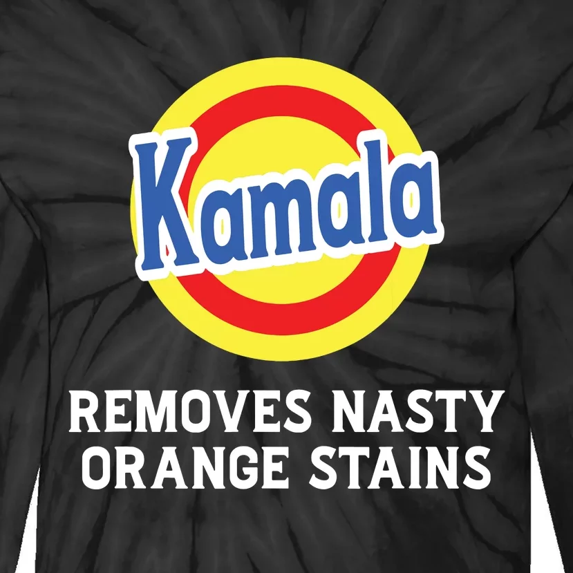 Vote Kamala Removes Nasty Orange Stains Detergent Funny Tie-Dye Long Sleeve Shirt