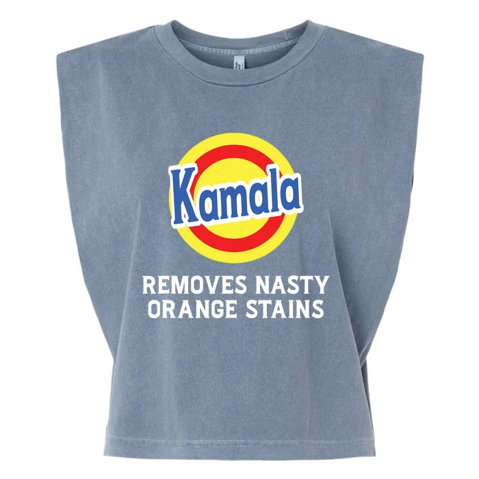 Vote Kamala Removes Nasty Orange Stains Detergent Funny Garment-Dyed Women's Muscle Tee