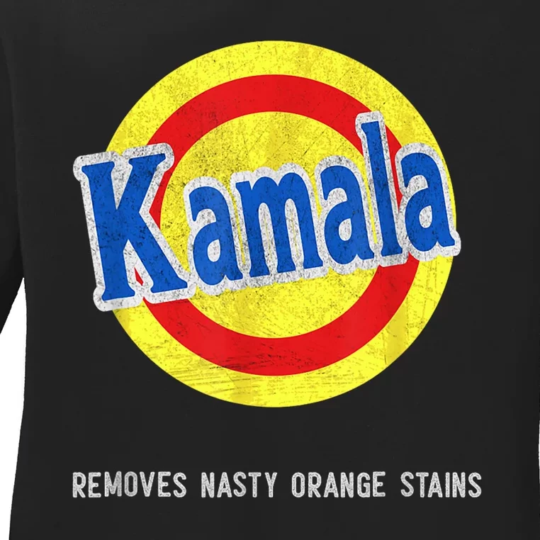 Vote Kamala Removes Nasty Orange Stains Funny Ladies Long Sleeve Shirt