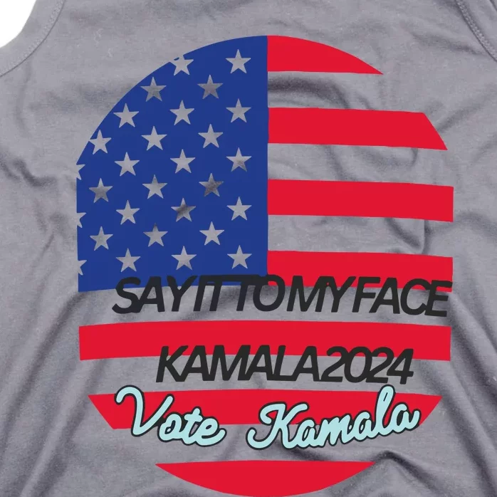 Vote Kamala Say It To My Face American Flag Tank Top