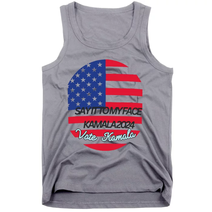 Vote Kamala Say It To My Face American Flag Tank Top