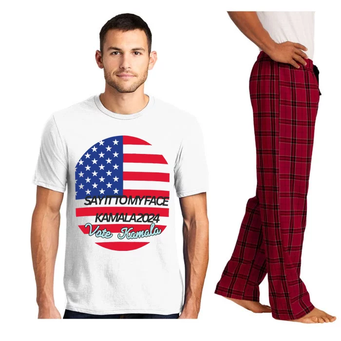 Vote Kamala Say It To My Face American Flag Pajama Set