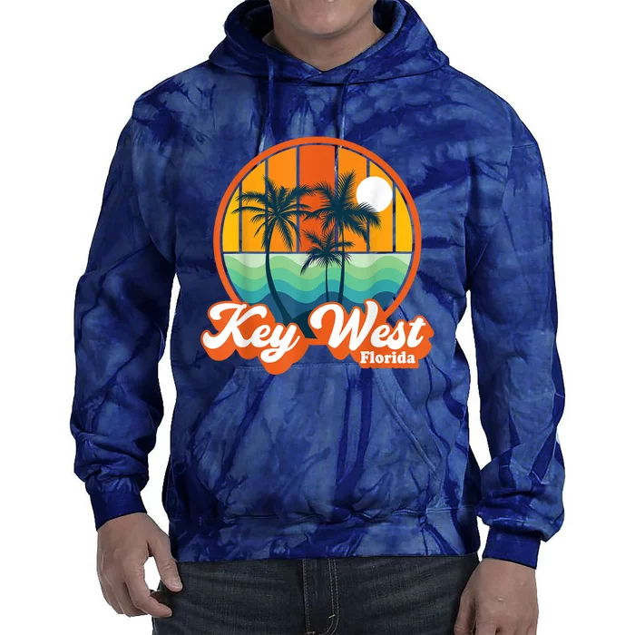 Vintage Key West Florida Keys Retro 70s Beach Vacation Tie Dye Hoodie