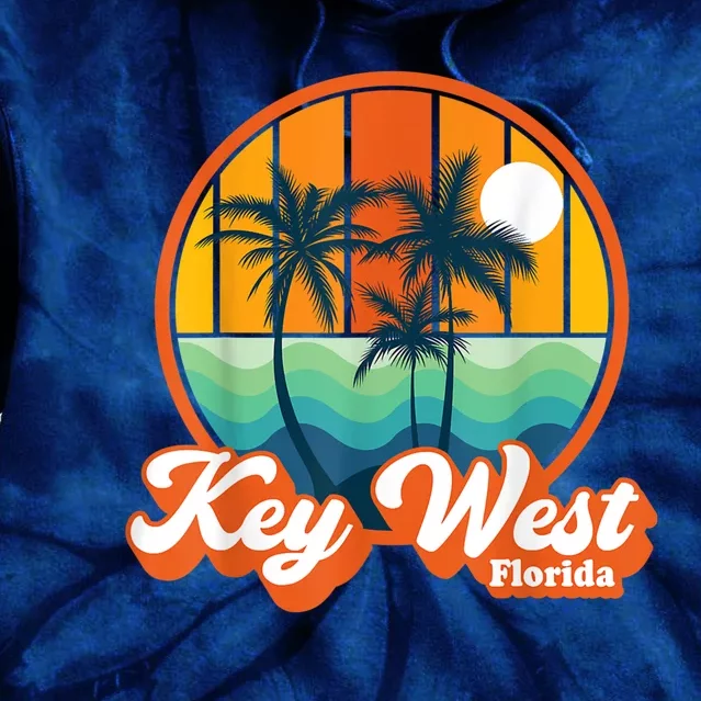 Vintage Key West Florida Keys Retro 70s Beach Vacation Tie Dye Hoodie