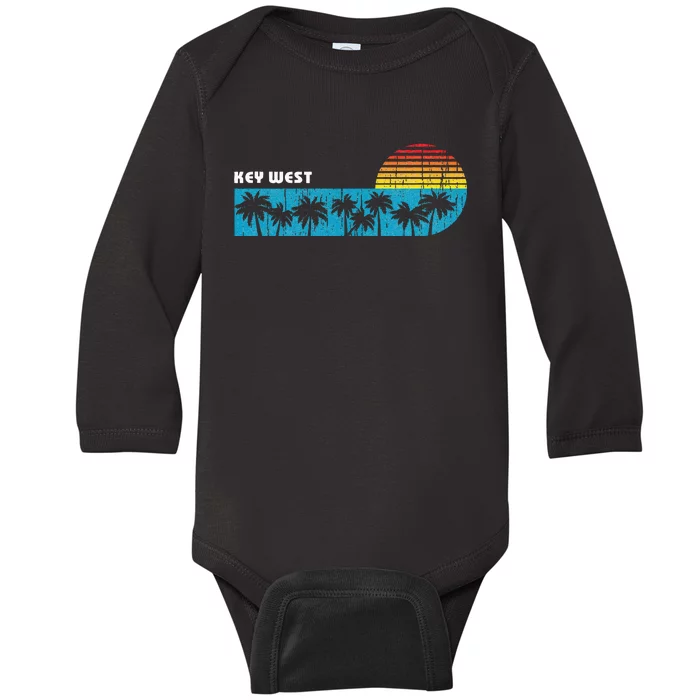 Vintage Key West Florida Keys Vacation Souvenir Baby Long Sleeve Bodysuit