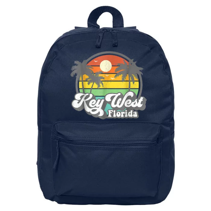 Vintage Key West Florida Keys Retro 70's Beach Vacation 16 in Basic Backpack