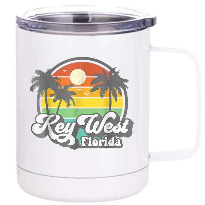 Vintage Key West Florida Keys Retro 70's Beach Vacation Front & Back 12oz Stainless Steel Tumbler Cup