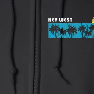 Vintage Key West Florida Keys Vacation Souvenir Full Zip Hoodie