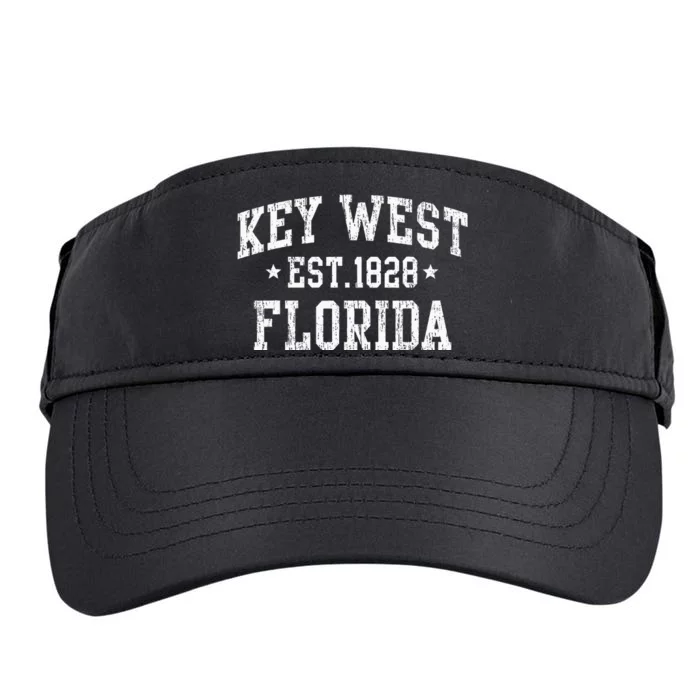 Vintage Key West Florida Keys Retro Distressed Varsity Adult Drive Performance Visor