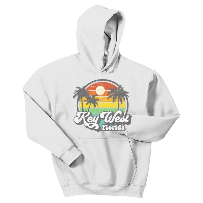 Vintage Key West Florida Keys Retro 70's Beach Vacation Gift Kids Hoodie