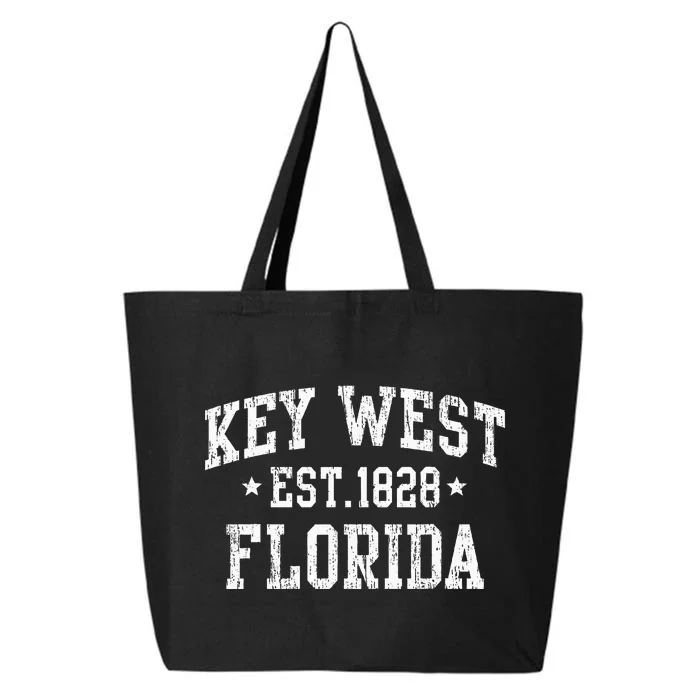 Vintage Key West Florida Keys Retro Distressed Varsity 25L Jumbo Tote