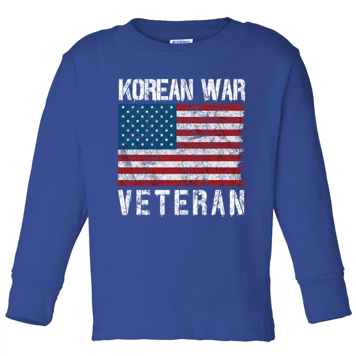 Vintage Korean War Veteran Gift Toddler Long Sleeve Shirt