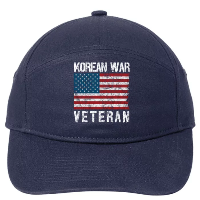 Vintage Korean War Veteran Gift 7-Panel Snapback Hat