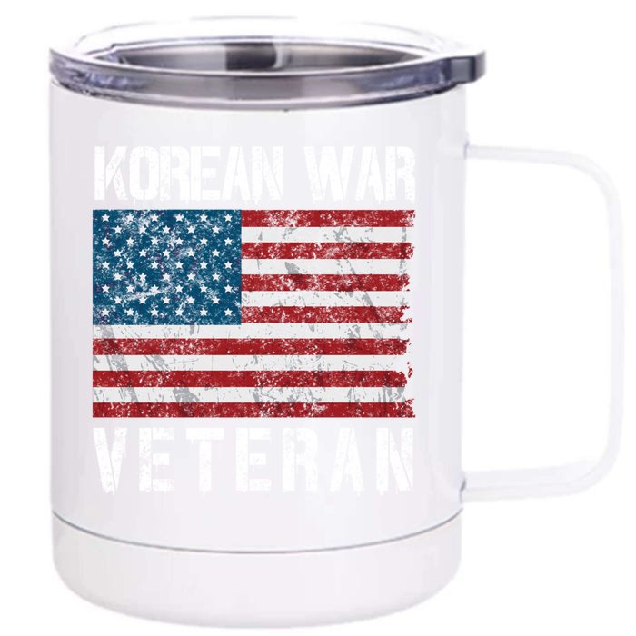 Vintage Korean War Veteran Gift Front & Back 12oz Stainless Steel Tumbler Cup