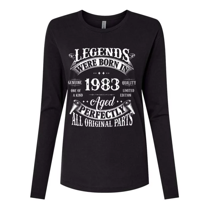 Vintage Legends 1983 Celebrating 40 Years Womens Cotton Relaxed Long Sleeve T-Shirt