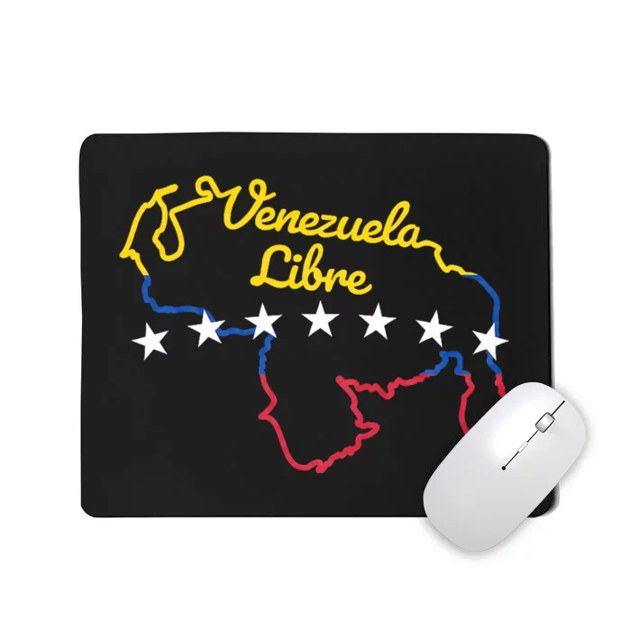 Venezuela Libre 7 Stars Flag Venezuelan Map Souvenir Mousepad