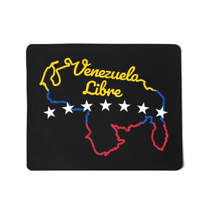 Venezuela Libre 7 Stars Flag Venezuelan Map Souvenir Mousepad