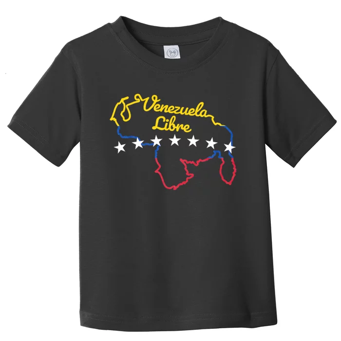 Venezuela Libre 7 Stars Flag Venezuelan Map Souvenir Toddler T-Shirt