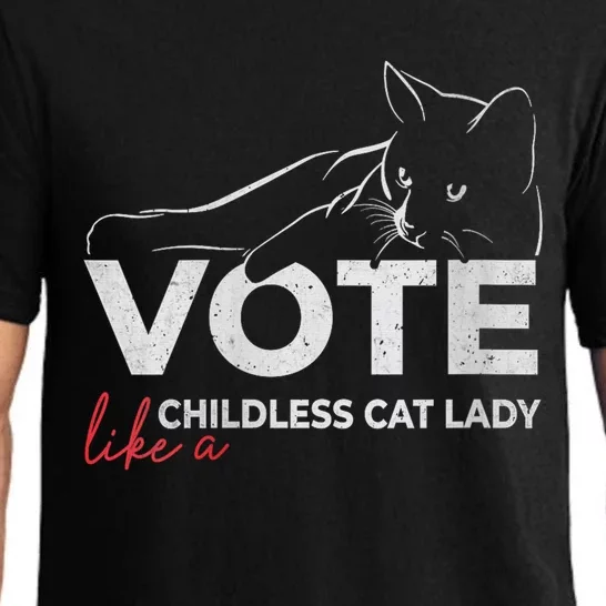 Vote Like A Childless Cat Lady Funny President 2024 Election Kamalaharris Pajama Set