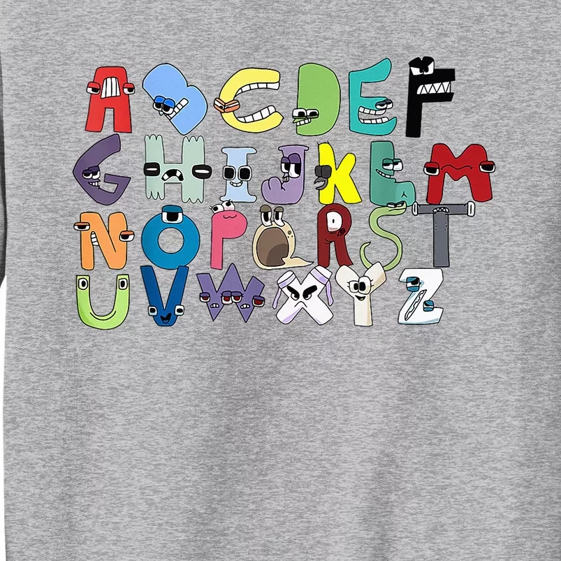 Villain Letter ABC Learning Matching Evil Alphabet Lore Tall Sweatshirt