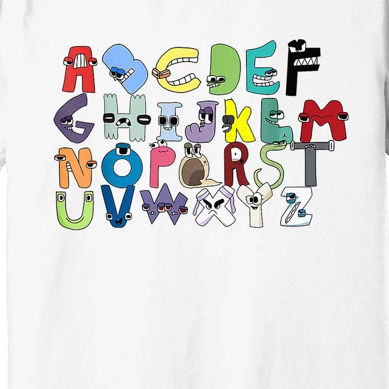 Villain Letter ABC Learning Matching Evil Alphabet Lore Premium T-Shirt