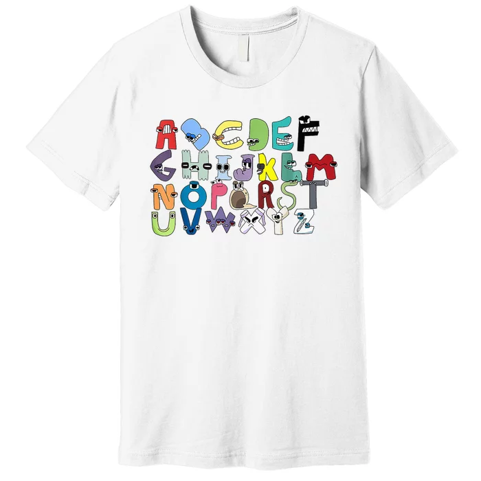 Villain Letter ABC Learning Matching Evil Alphabet Lore Premium T-Shirt