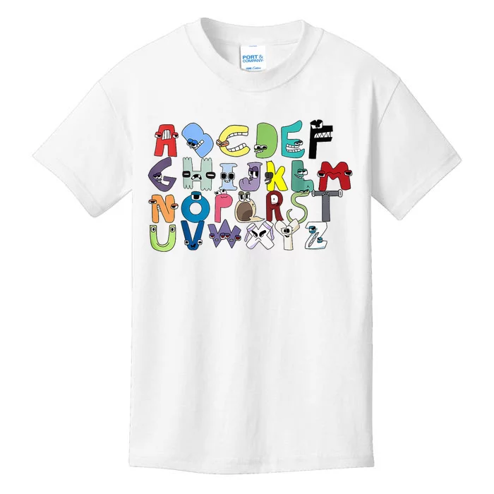 Villain Letter ABC Learning Matching Evil Alphabet Lore Kids T-Shirt