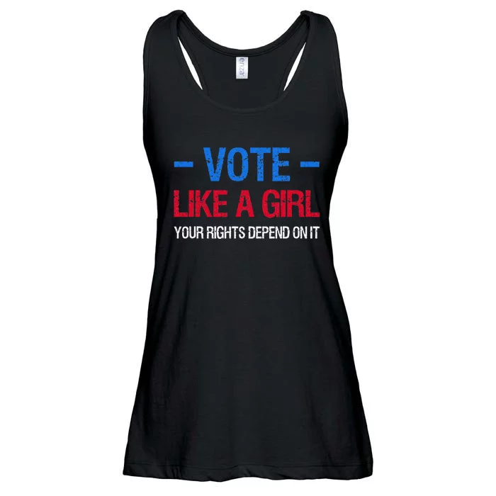 Vote Like A Girl Your Rights Depend On It Election Feminist Ladies Essential Flowy Tank