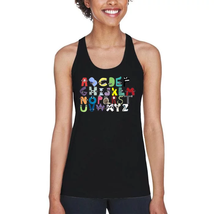 Villain Letter Abc Costume Boys Matching Evil Alphabet Lore Women's Racerback Tank