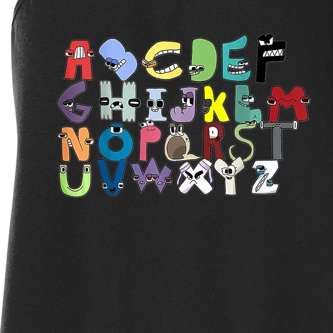 Villain Letter Abc Costume Boys Matching Evil Alphabet Lore Women's Racerback Tank