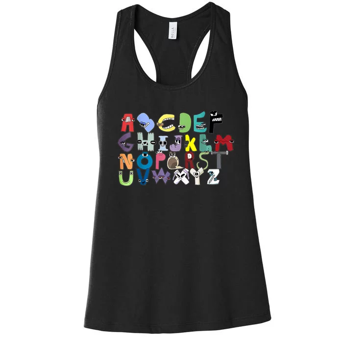 Villain Letter Abc Costume Boys Matching Evil Alphabet Lore Women's Racerback Tank