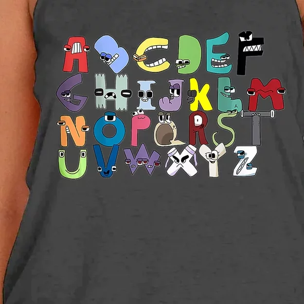 Villain Letter Abc Costume Boys Matching Evil Alphabet Lore Women's Knotted Racerback Tank