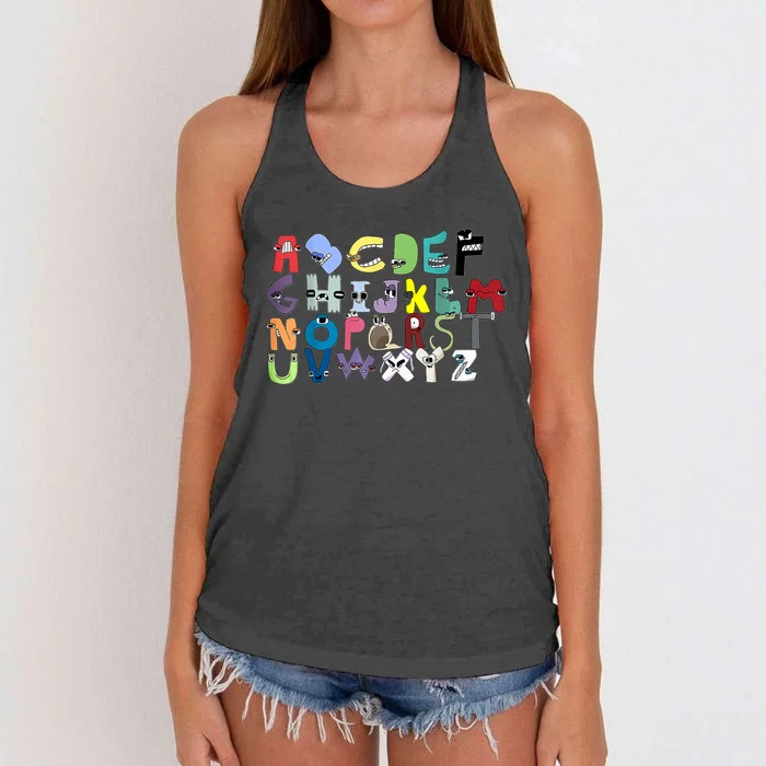 Villain Letter Abc Costume Boys Matching Evil Alphabet Lore Women's Knotted Racerback Tank