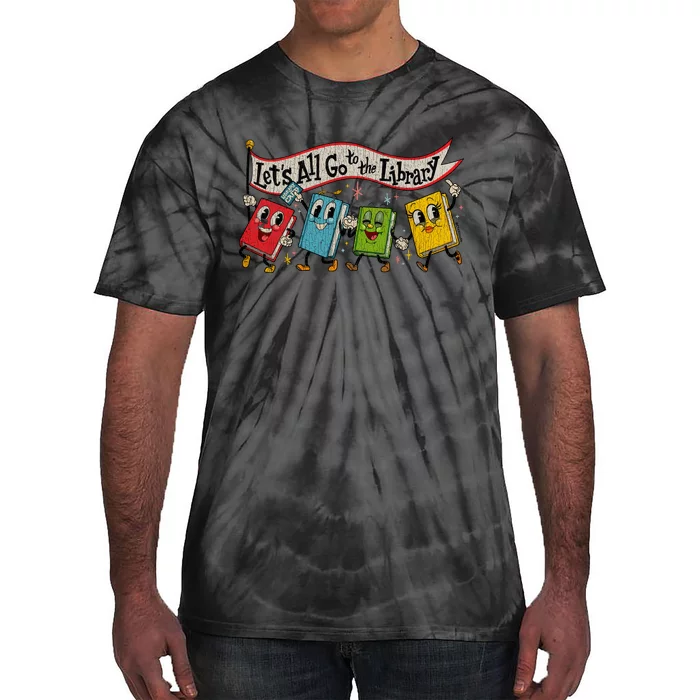 Vintage LetS All Go To The Library Tie-Dye T-Shirt