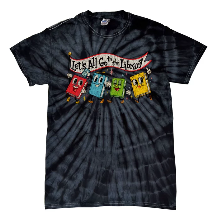 Vintage LetS All Go To The Library Tie-Dye T-Shirt