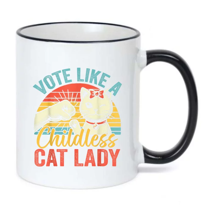 Vote Like A Childless Cat Lady Proud Cat Mom Black Color Changing Mug