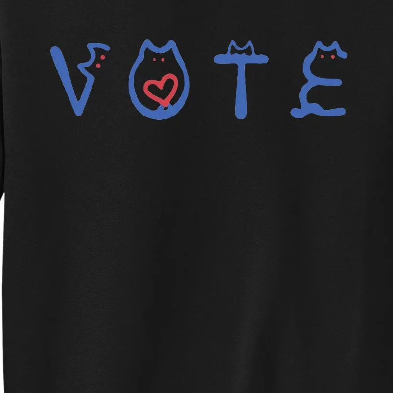 Vote Like A Childless Cat Lady Funny Voting Election 2024 Tall Sweatshirt