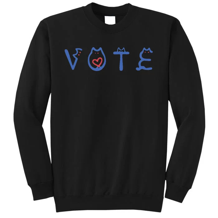 Vote Like A Childless Cat Lady Funny Voting Election 2024 Tall Sweatshirt