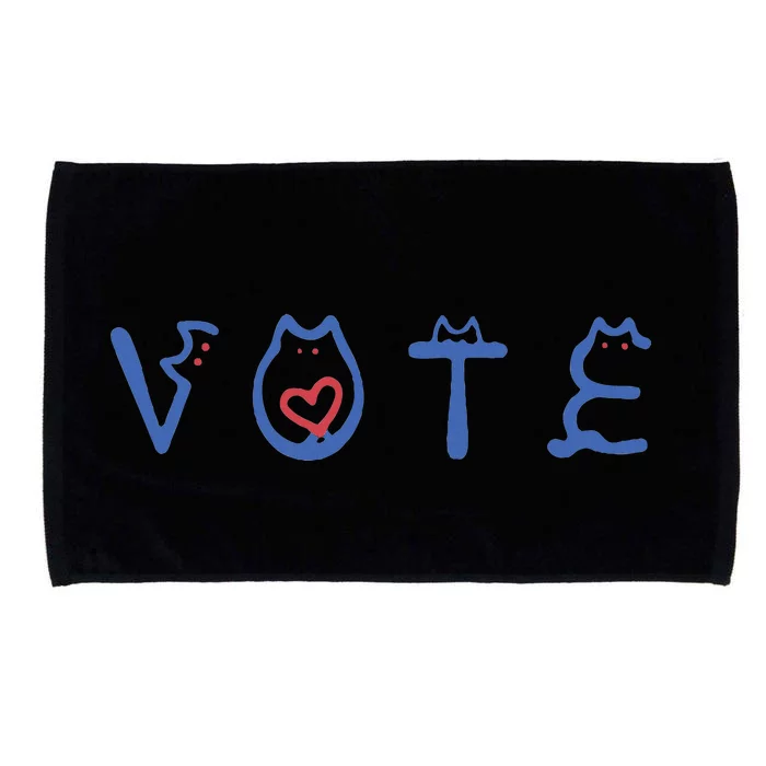 Vote Like A Childless Cat Lady Funny Voting Election 2024 Microfiber Hand Towel