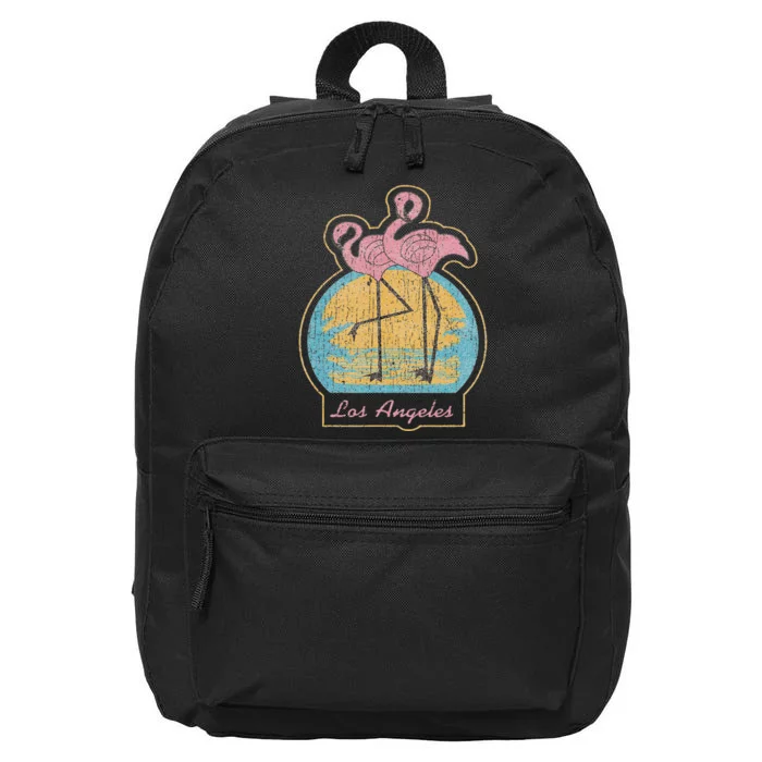 Vintage Los Angeles California 1988 Flamingo Retro 16 in Basic Backpack