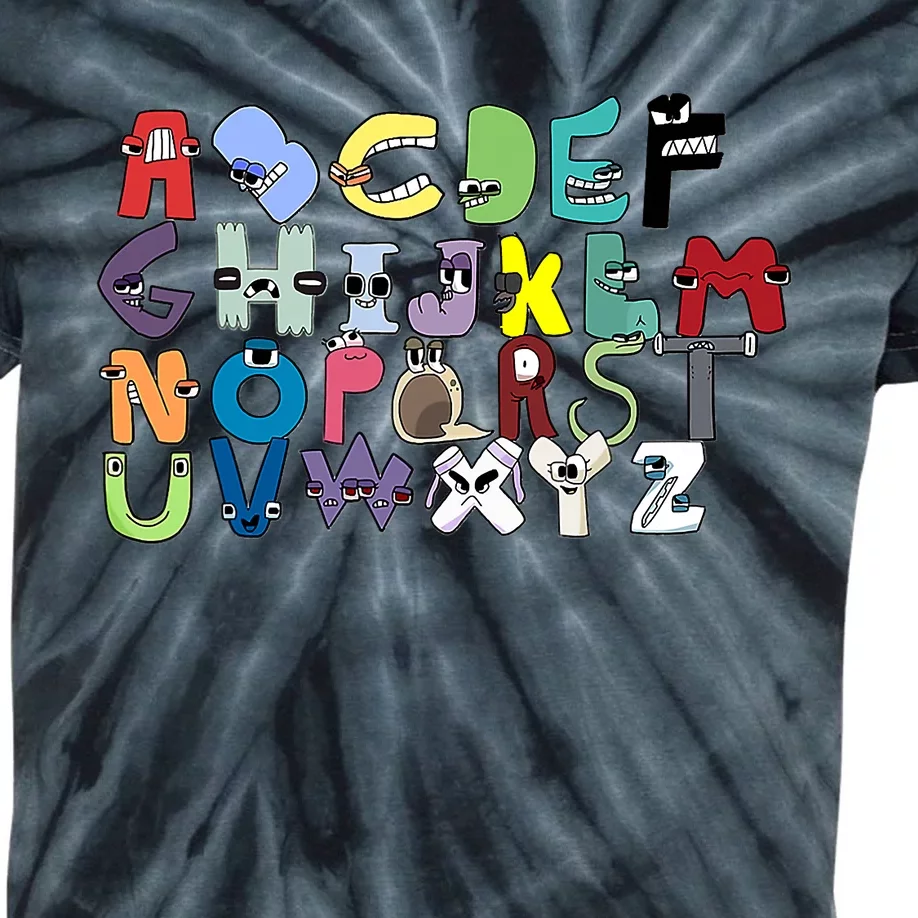 Villain Letter Abcs Costume Boys Matching Evil Alphabet Lore Kids Tie-Dye T-Shirt