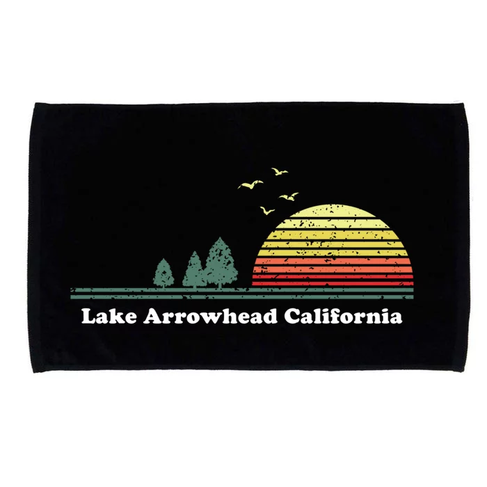 Vintage Lake Arrowhead California Sunset Souvenir Print Funny Gift Microfiber Hand Towel