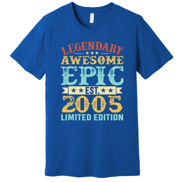 Vintage Legendary Awesome Epic Est 2005 Retro Birthday Premium T-Shirt