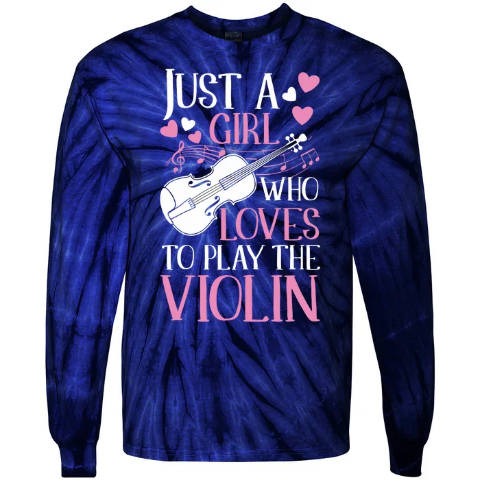 Violinist Like A Normal Girl Just Cooler Violin Girl Tie-Dye Long Sleeve Shirt