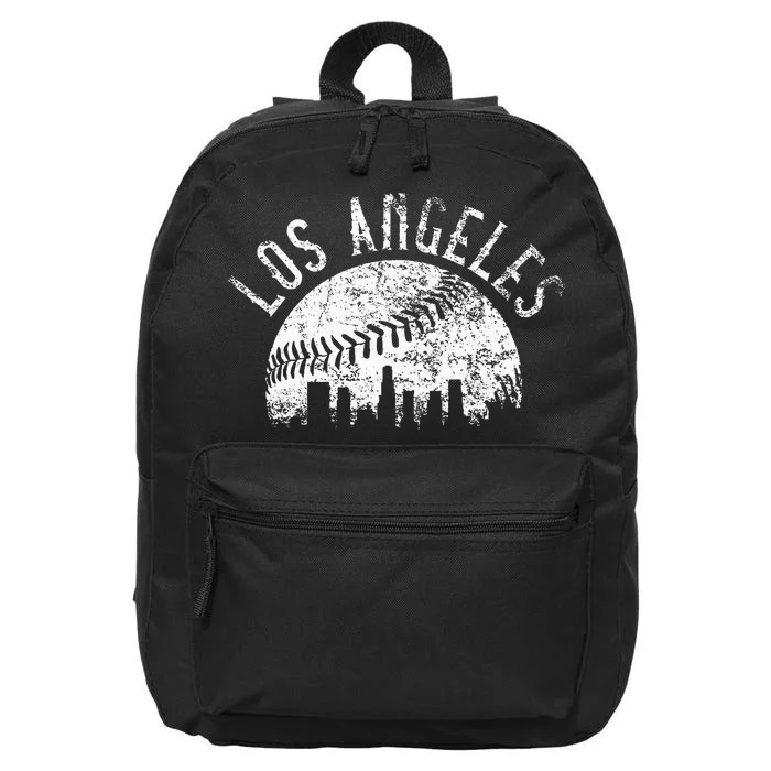 Vintage Los Angeles California Skyline Apparel LA 16 in Basic Backpack