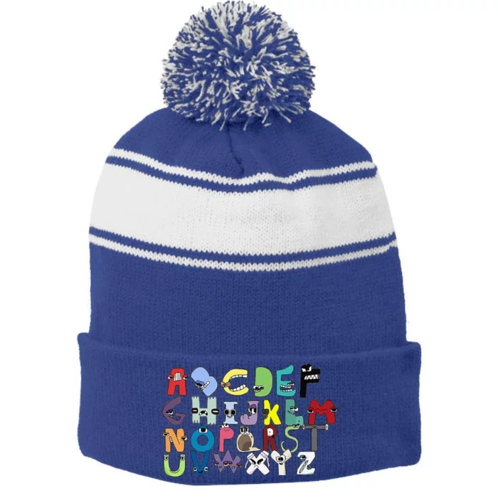 Villain Letter Abcs Bleached Evil Alphabets Bleach Lore Stripe Pom Pom Beanie