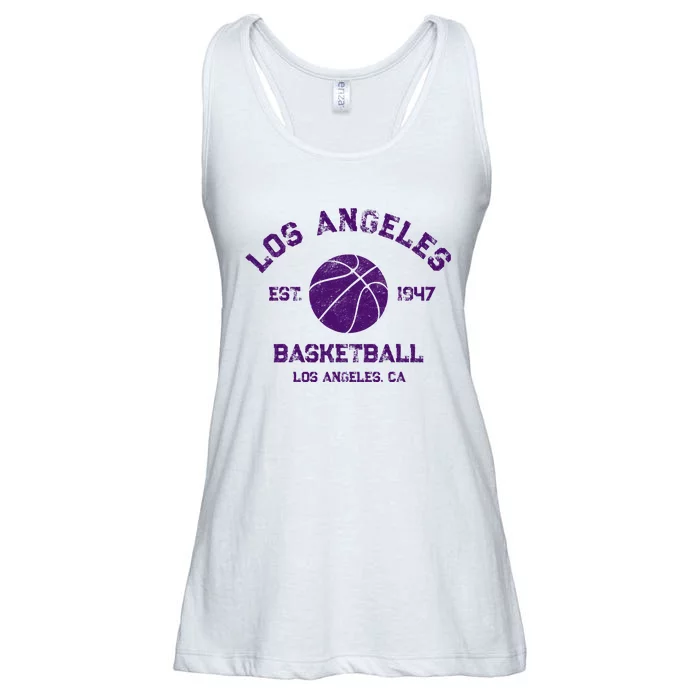 Vintage Los Angeles Basketball Est 1947 Ladies Essential Flowy Tank