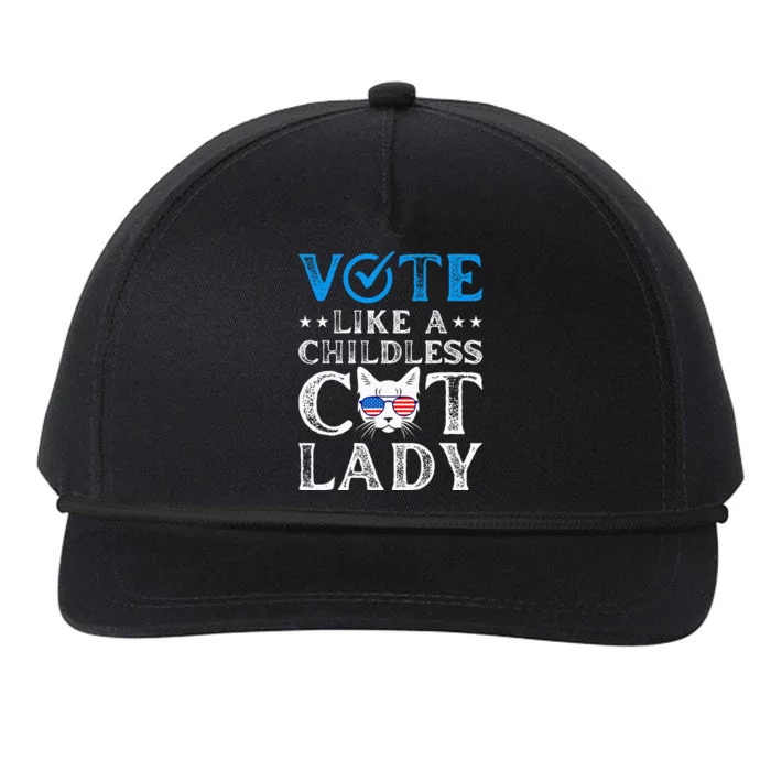 Vote Like A Childless Cat Lady Snapback Five-Panel Rope Hat